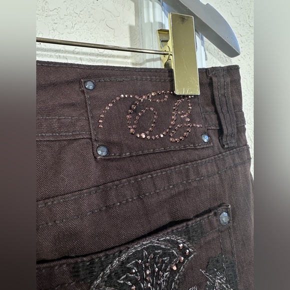 Code Bleu Annette Jeans | Size 14/31 | Brown Embellished Pockets | Stretch Fit - Picture 4 of 8